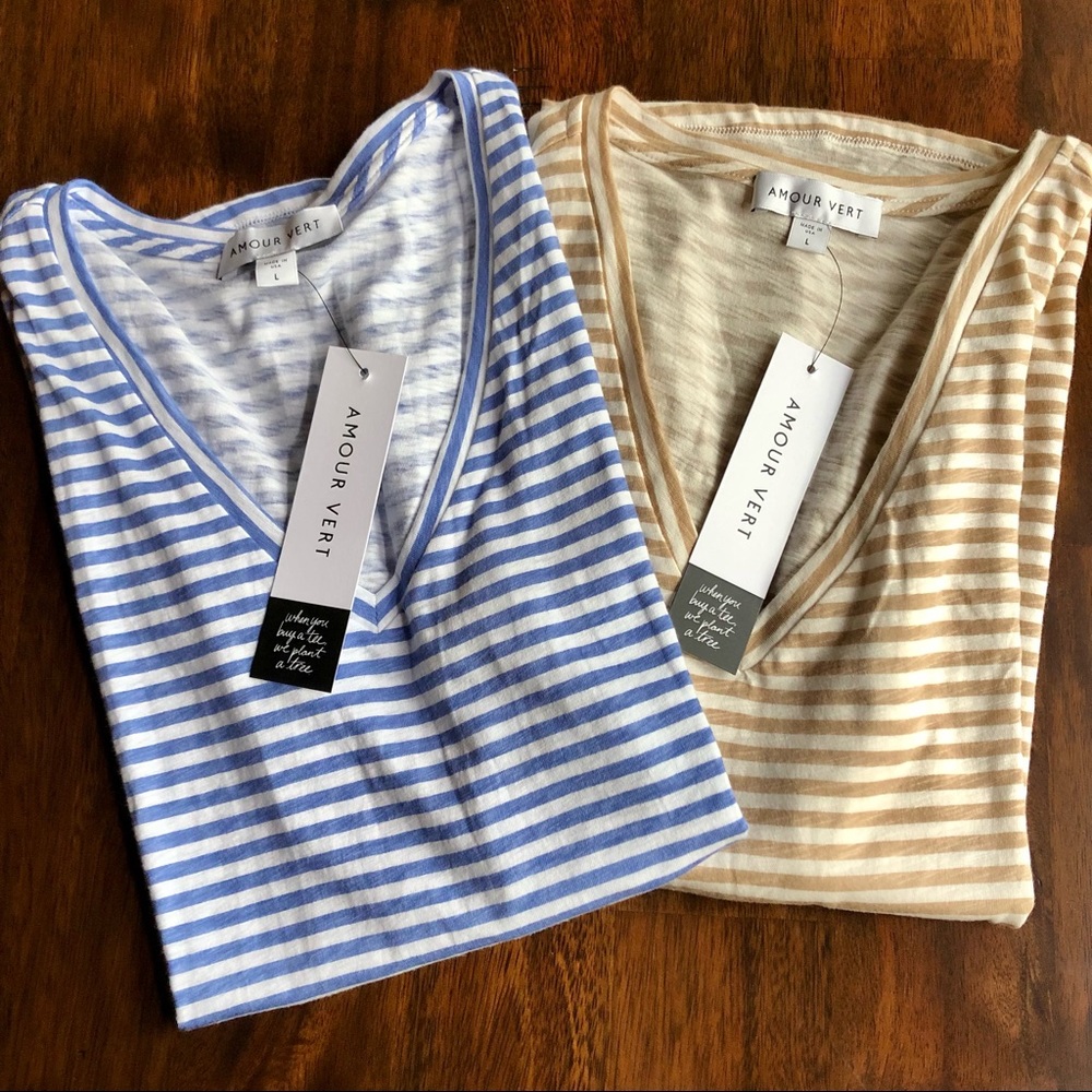 NWT Amour Vert Joline Tees Set of 2